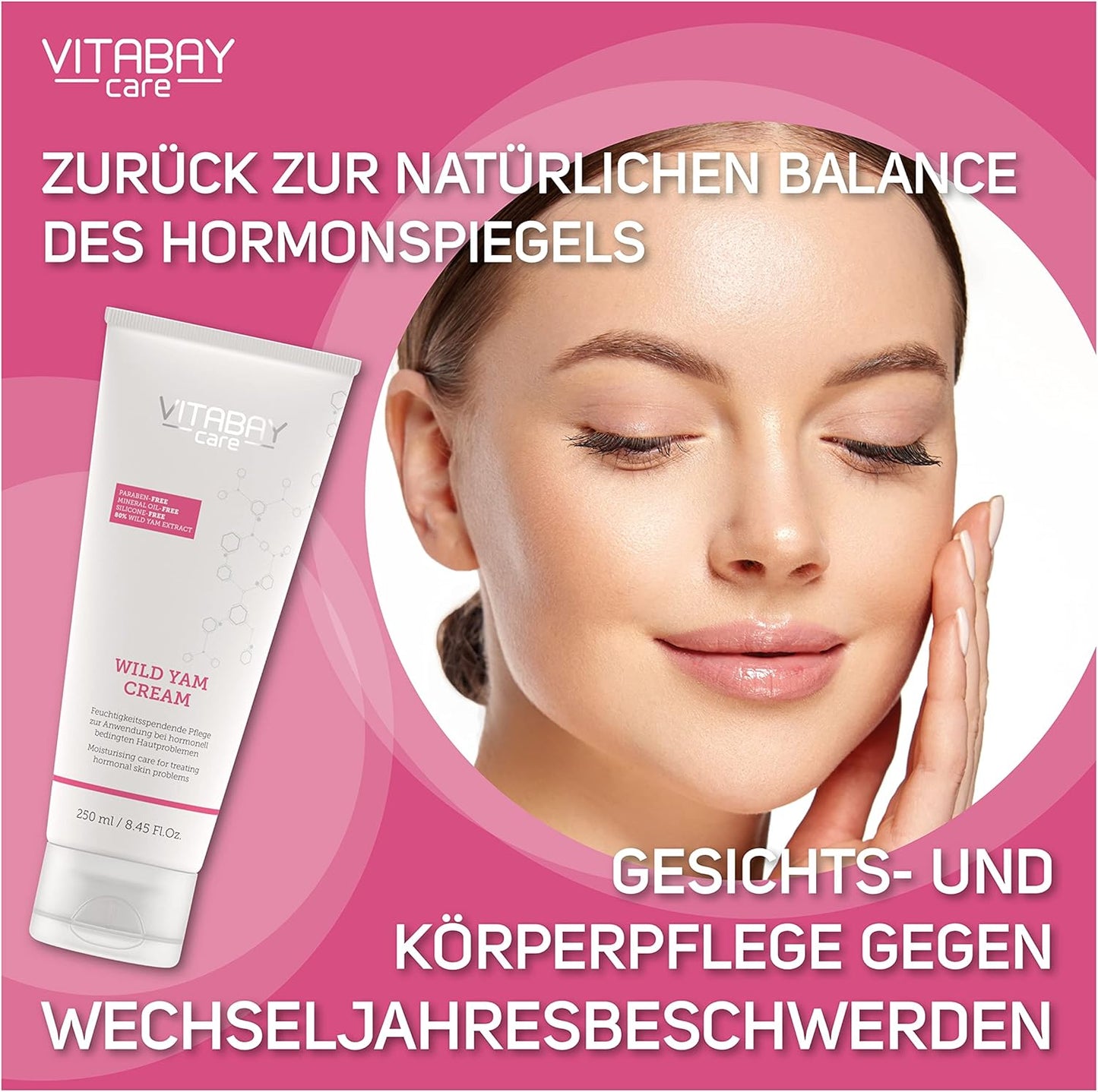 Vitabay Crema De Ñame Silvestre 250 Ml - Crema Con 80% De Extracto De Raíz De Ñame Para Rostro Y Cuerpo - 64% De Diosgenina - 100% Libre De Nanopartículas Y Sin Hormonas Sintéticas