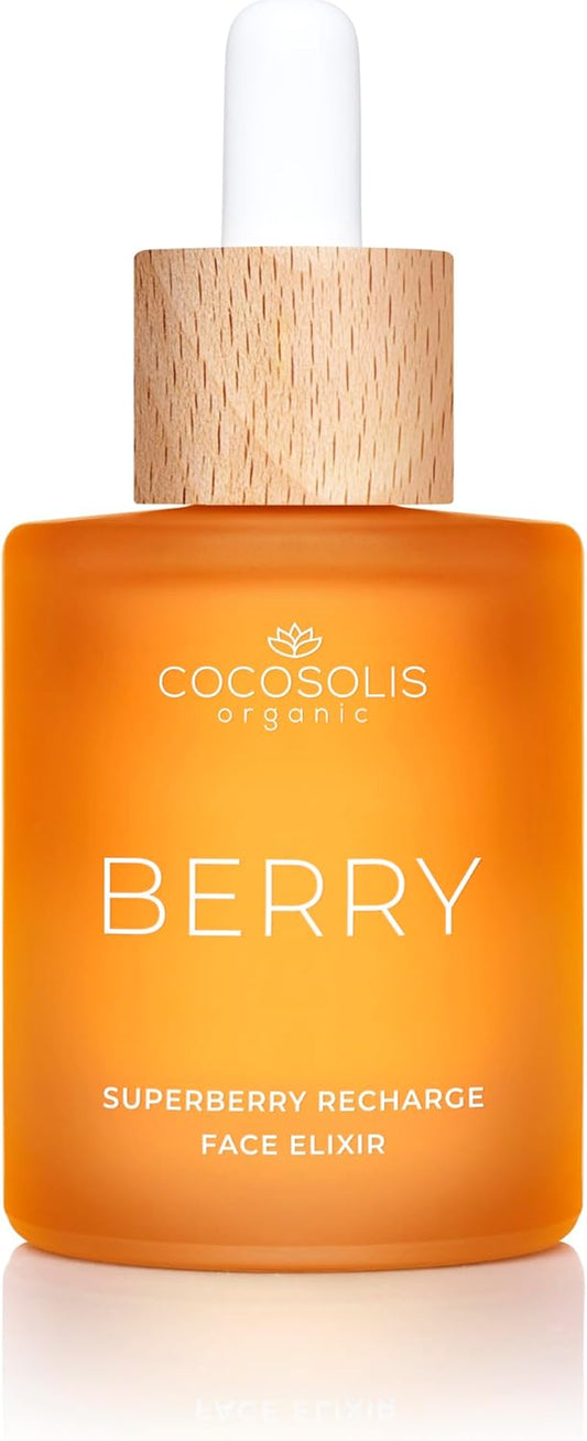 COCOSOLIS BERRY Superberry Recharge Face Elixir Facial Con Aceites Orgánicos, Cuidado Dietético Vegano Con Vitamina E Y Aceites Activados Por Enzimas