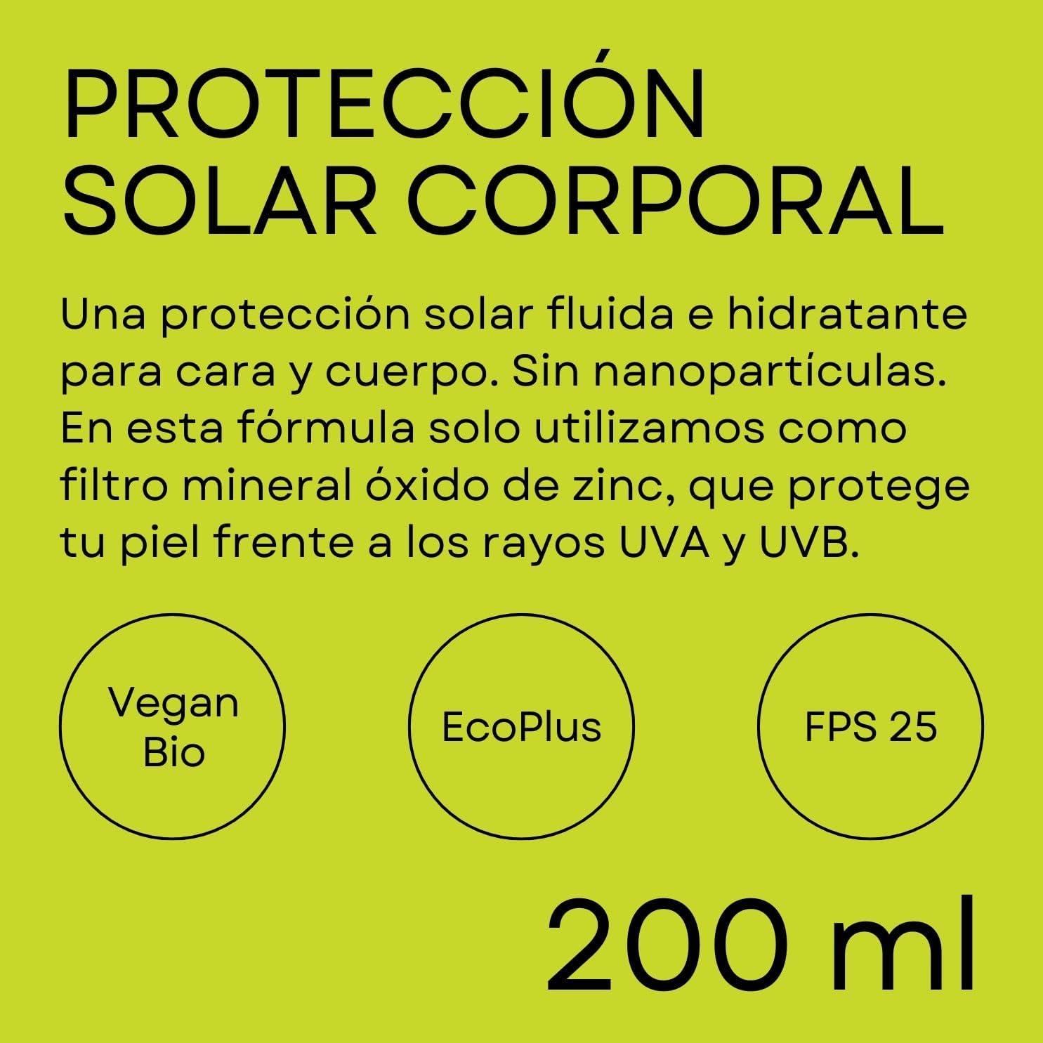 Protector Solar Ecológico Amapola Bio Cosmetics Crema Solar Corporal SPF 25 – Mineral, Biodegradable, Sin Fragancia, Para Piel Sensible, 100% Natural, 200Ml