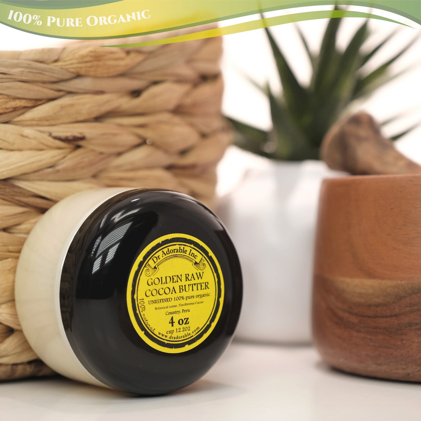 GOLDEN UNREFINED COCOA BUTTER FRESH ORGANIC PURE 2 OZ 4 OZ 8 OZ 1 LB-UP to 12LB