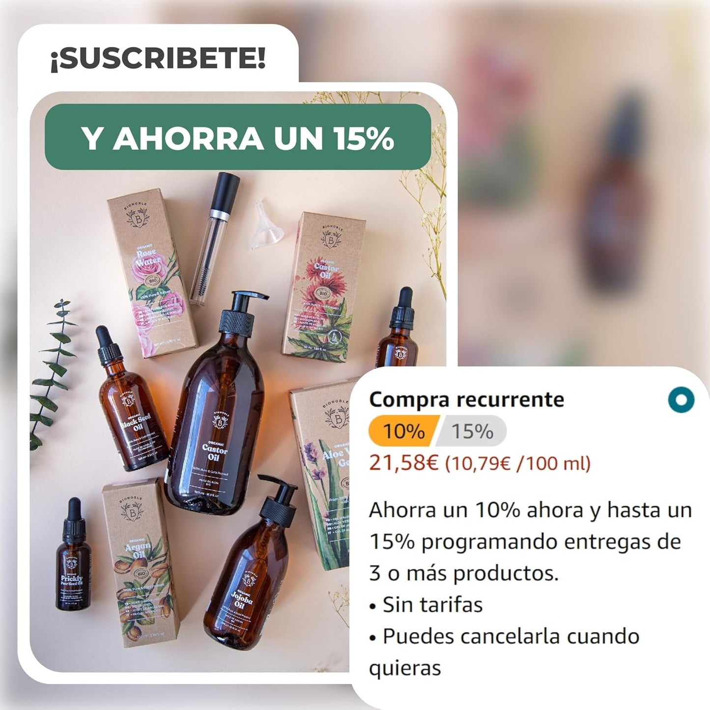 Bionoble Aceite De Jojoba Orgánico 200Ml - 100% Puro, Natural Y Prensado En Frío - Rostro, Cuerpo, Cabello, Barba, Uñas - Vegano Y Cruelty Free - Jojoba Oil - Botella De Vidrio + Bomba