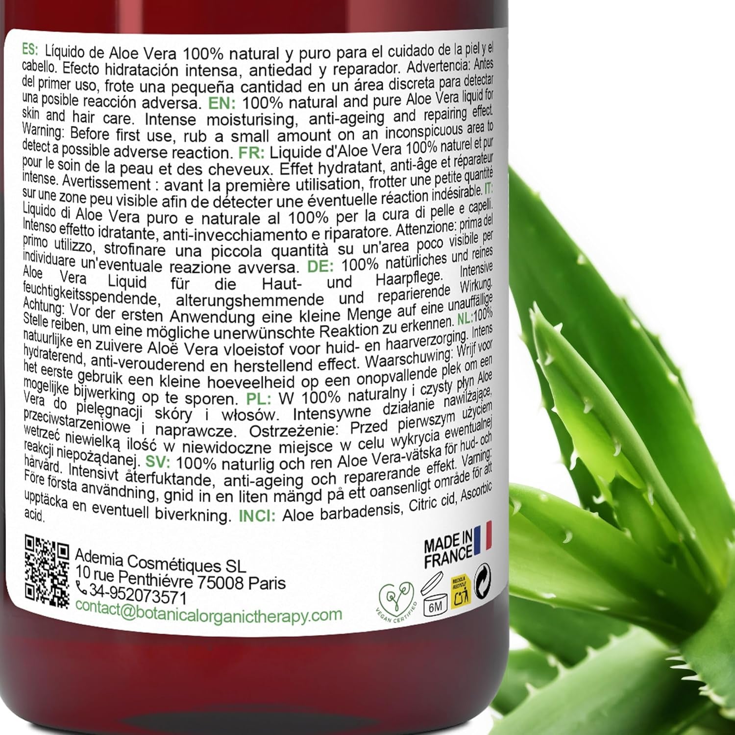 BIO Fresh Aloe Vera Líquido Concentrado. Aloe Vera Concentrado Elaboración Cosmética Casera Natural (Champú, Gel, Crema, Serum, Locion, Jabon, Mascarilla) - 2000 Ml 2 L